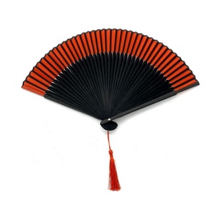 Abanico de mano de boda de arte popular de alta calidad personalizado plegable de bambú con técnica de borla tallada - Product Image 2