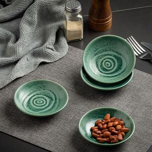 Underglaze Color Ceramic Soy <b>Sauce</b> & Vinegar Dish Hot Pot Seasoning Tableware Round Appetizer Dishes Porcelain Dipping Dishes - Product Image 1