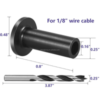 Funda protectora T316 SS, Fundas protectoras de barandilla de Cable negro, Fundas protectoras de cuerda de alambre de acero inoxidable de grado marino de 1/8"