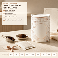 Envase de Tubo de Papel Personalizado de Grado Alimenticio, Cilindro Enrollado en Espiral con Revestimiento de Lámina para Café, Té y Regalos, Certificado FSC