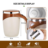 Fonwhy Tasses shaker rotatives électriques magnétiques rechargeables en acier inoxydable personnalisées Gobelets à café protéinés à agitation automatique