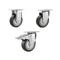 Ruobluetooth — roues de roulettes pivotantes sur sol dur de 75mm, avec frein, 3 pouces, à ressort, haute performance, livraison gratuite, chine