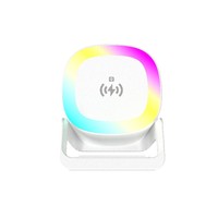 Enceinte avec éclairage RGB 4 en 1, chargeur sans fil 15W et support pour téléphone