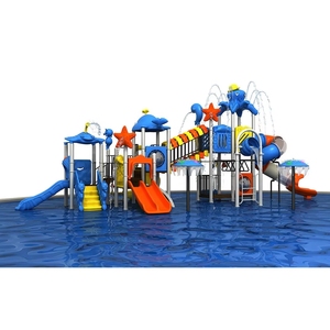 Grand ensemble de jeux aquatiques pour enfants avec <span class=keywords><strong>fontaine</strong></span> à jets et toboggan en plastique, couleur et taille personnalisables, équipement de jeux extérieur - Product Image 4