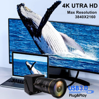 Cámara USB 3.0 HD MI ELP 4K 60FPS con Salida Simultánea USB C HDMI, Cámara Web de Alta Velocidad con Zoom 10x para Inspección Industrial y Automatización