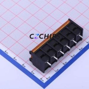 DBT50G-7.62-6P-BK-P Barrier Terminal Block Through hole,P=7.62mm Connector With Cover Plate 7.62mm 1x6P Straight Pin - Product Image 2