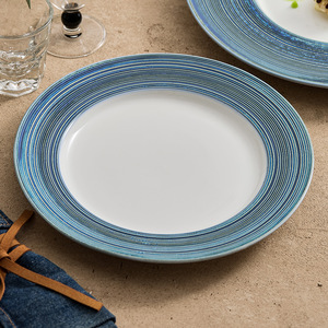 Ensemble de vaisselle moderne résistant aux rayures en porcelaine pour la <span class=keywords><strong>cuisine</strong></span> servant des assiettes en céramique blanche - Product Image 4