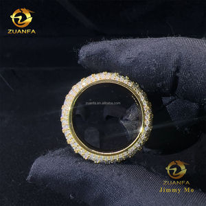 Anillo de Compromiso de Eternidad de Alta Gama, Lujoso, de Plata de Ley 925, con 5 Hileras de Piedras VVS1, Moissanita Brillante VVS1 - Product Image 3