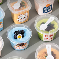 Vente en gros de coupes à dessert miniatures jetables écologiques en plastique double paroi pour pudding au lait, salade de fruits, yaourt, gelée