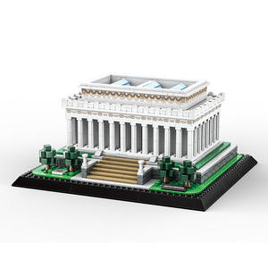 <b>Plastic</b> Building <b>Blocks</b> US Washington Lincoln Memorial Educational Toy with Small-Particle Brick Assembly Ornament - Product Image 1