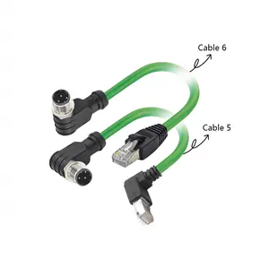 IP67 D Code 4 Pin Straight Angle Plug To RJ45 Industrial Connector Supplier M12 Waterproof Cable M12 Male Plug Connector