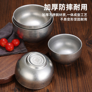 Stainless Steel Rice Bowl Double Walled 304 Food Grade For Noodle Soup Kimchi Lunch Dishware - Product Image 5