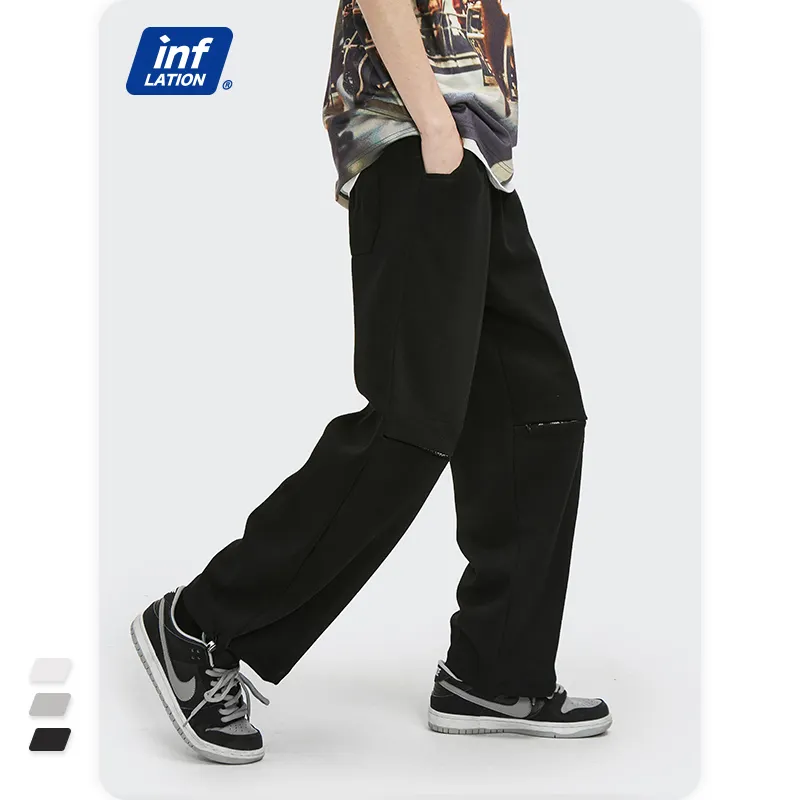 INF Wholesale Sweatpants Black Casual Classic Pleated Sweatpants High Street Men's Sport Pants