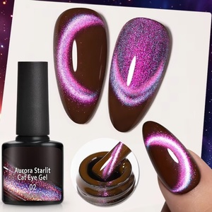 Esmalte de Uñas en Gel Aurora Starlit Cat Eye, Brillo Arcoíris, Efecto Galaxia, Magnético, Arte de Uñas, Gel UV Semipermanente - Product Image 2