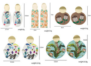 BELLEWORLD argilla polimerica 925 argento placcato acrilico orecchini geometrici fiore di girasole in resina acrilica orecchini orecchini donna - Product Image 6