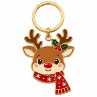 Gantungan Kunci Logam Enamel Bentuk Kustom Rumah Gingerbread Natal Rusa Kutub Logo Kustom Pesanan Grosir Personal