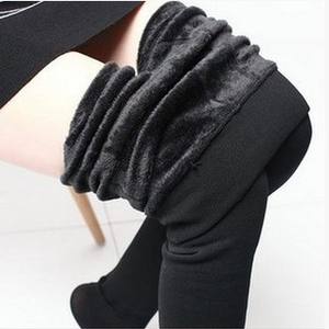Women Winter Leggings Warm <strong>Leggins</strong> High Waist Solid Color Velvet Women Thickened Velvet Leggings Stretchy Black Leggings - Product Image 5
