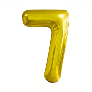 Palloncino in Foil Numero 7 'Party Love' 45cm, Decorazione Metallica per Feste di Compleanno per Bambini - Product Image 2