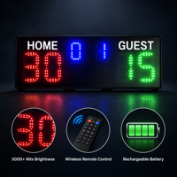 Tableau d'affichage LED portable à commande sans fil, tableau de score numérique pour le tennis