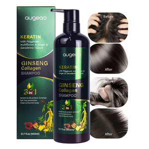 Augeas Keratin Ginseng Collagen <b>Shampoo</b> 900ml Hair Loss Prevention Anti-Off Formula for All Hair Types - Product Image 4