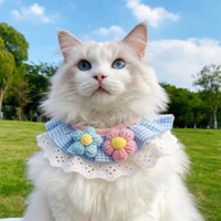 Colliers pour animaux de compagnie : Serviette de luxe anti-salive, accessoire pour petit chien, foulard décoratif pour le cou, nœud mignon, bavoir pour animal de compagnie