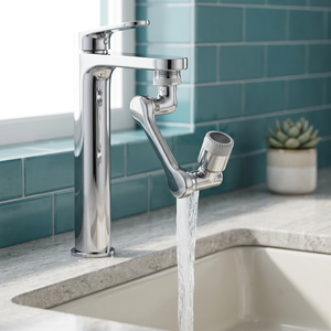 Cabezal de Grifo Giratorio 1080 Grados Mucit Home, 2 Modos, Plástico ABS, Color GM, Universal para Cocina y Baño - Product Image 2