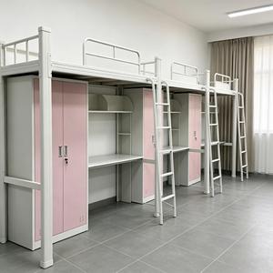 <span class=keywords><strong>Lit</strong></span> superposé en métal avec bureau et armoire, idéal pour dortoirs étudiants et appartements, <span class=keywords><strong>lit</strong></span> de personnel avec table d'étude pour dortoir - Product Image 1