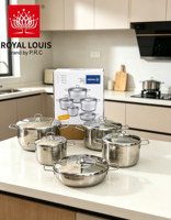 Ensemble de 10 ustensiles de cuisine en acier inoxydable de grande taille, style turc, comprenant une marmite à soupe et une marmite à bouillon, articles de cuisine pour la maison