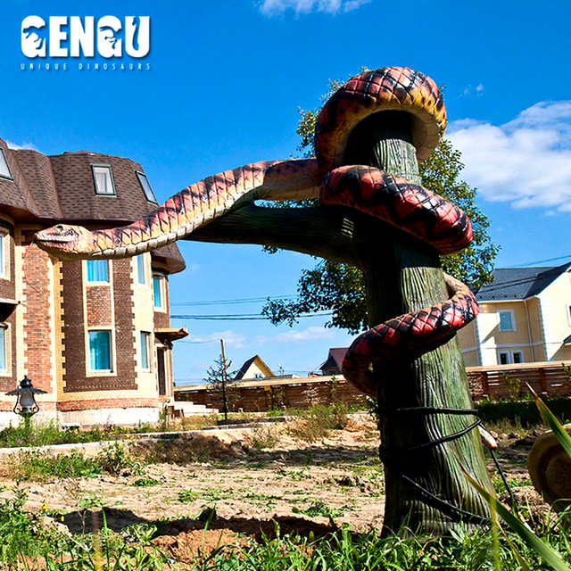 Indoor Magic Remote Control Animatronic Snake for Garden Educational Airport Trampoline Park Durable Steel Material