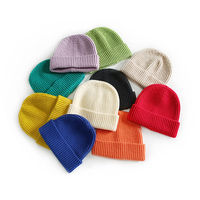 100% bonnets d'extérieur en laine tricotés à la main petite casquette conceptions personnalisables bonnet tricoté Logo personnalisé bonnet d'hiver chapeaux