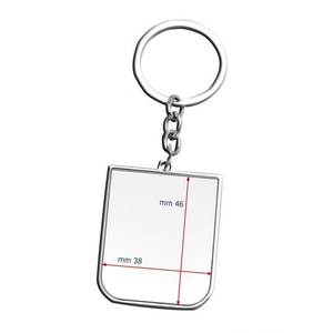 Llavero de Metal Plateado con Diseño Cuadrado Hueco, Accesorio para Llaves - Product Image 2