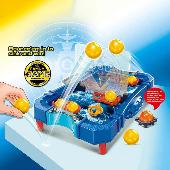 007-163 Desktop Sea Battle Shots Game Set Tabletop Sport Bounce 