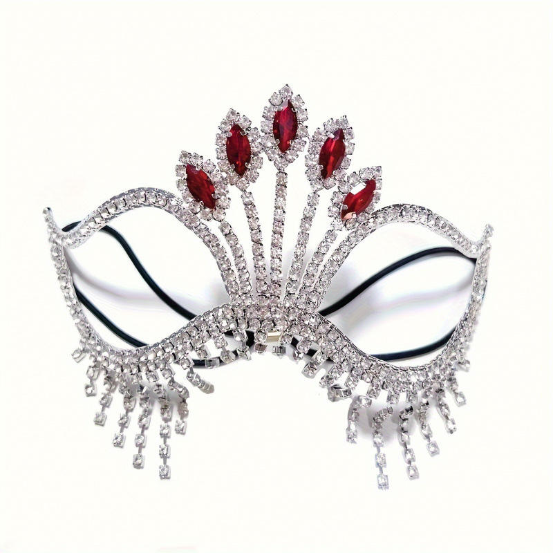 2026 New Elegant Rhinestone Women's Half Face Mask Elastic