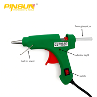 Pistolet à colle chaude 15W 20W avec interrupteur marche/arrêt, bâtons de colle thermofusible de 7 mm pour bricolage, artisanat, réparation à domicile