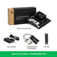 Kit de Desarrollo NVIDIA Jetson Orin Nano 8GB Super, Computadora de Borde con IA, 67 TOPS, con Módulo Inalámbrico/SSD/Pantalla/Cámara Opcionales