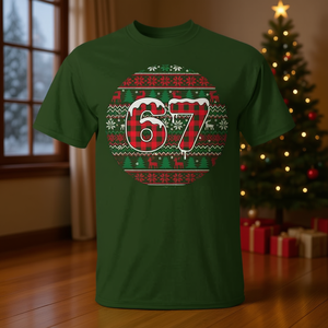Six Seven Christmas 67 T-shirt à motif de vacances à carreaux - Product Image 3