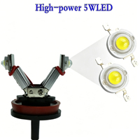 E92 6W Convient pour les voitures, lumière LED Angel Eye en forme de V rétractable, H8 6W 12W LED Angel Eye Circle