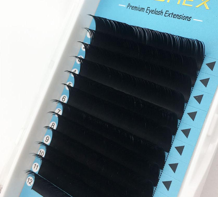 Темные матовые накладные ресницы, человеческие волосы с частной этикеткой, искусственные норковые ресницы, легко сделать веерные ресницы