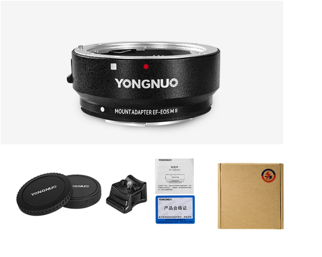 YONGNUO EF-EOS M II Auto Focus Adapter Ring for Sony EF/EF-S Mount Lens to Canon EOS-M Mount Camera M5/M6/M10/M50/M100/M200