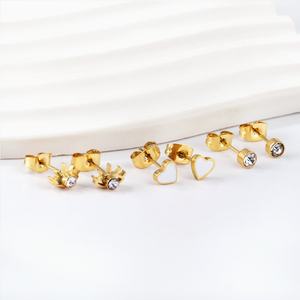 Hot Selling Aniti Tarnish <b>Earrings</b> Set <b>Fashion</b> Blue Eyes <b>Earrings</b> for Women Hypoallergenic Tiny <b>Stud</b> <b>Earrings</b> - Product Image 5