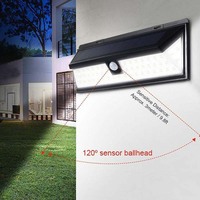 Lámpara Solar de Pared TSINYE con 118 LED, Sensor de Movimiento, Luz de Seguridad para Exteriores, Fácil Instalación, Alimentada por Energía Solar, para Porche, Patio, Valla, IP65
