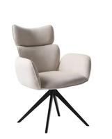Chaise de bureau moderne pour la maison et le bureau avec bras pivotants Chaise de salle à manger en nouveau tissu avec pieds en métal noir Meubles pour la cuisine et l'appartement