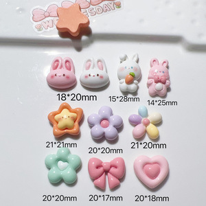 تخفيضات كبيرة إكسسوارات تصنعها بنفسك لامعة أرنب لطيف على شكل قلب أرنب بوونكة من الراتنج لأقواس زهور تصنعها بنفسك - Product Image 3