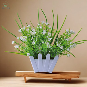 Lumineux Résistant Aux UV <span class=keywords><strong>En</strong></span> Plein Air <span class=keywords><strong>En</strong></span> Plastique <span class=keywords><strong>Fleurs</strong></span> Herbe Arbre Mini Pot Plante Artificielle De Mariage Petites Roses Bouquet De <span class=keywords><strong>Fleurs</strong></span> Décoration - Product Image 2