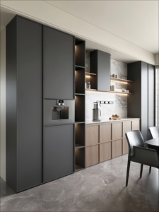 Buffet en bois massif sur mesure, design <span class=keywords><strong>de</strong></span> rangement multi-niveaux pour salle à manger et cuisine - Product Image 3