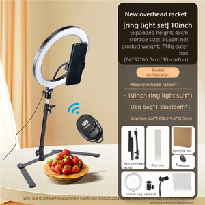 Xách tay mini bảng đứng xoay <span class=keywords><strong>overhead</strong></span> vòng ánh sáng điện thoại chủ chụp Bracket LED ánh sáng có thể gập lại Tripod ánh sáng ban ngày gắn kết - Product Image 3