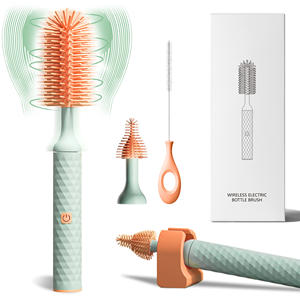 Meistverkauftes Elektrisches Silikon-Babyflaschenbürsten-Set 360° Drehbar 2 Stufen Wasserdicht Nippel-Elektro-Reinigungsbürsten-Set - Product Image 1
