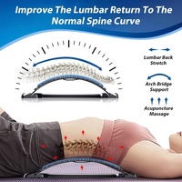 Appareil d'étirement dorsal pour soulager les douleurs lombaires, planche dorsale réglable sur 4 niveaux pour le soutien du bas du dos, utilisation à domicile ou au bureau