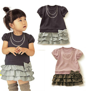 Ropa Infantil al por Mayor, Vestidos Elegantes de Manga Corta con Diseño de Falda para Niñas de 2 a 6 Años de China - Product Image 2