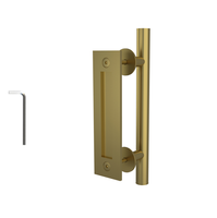 Juego de herrajes modernos negros ajustables de 12 pulgadas para puerta corredera tipo granero con tirador de manija y guía para ventana corredera, para zurdos, 1 año de garantía